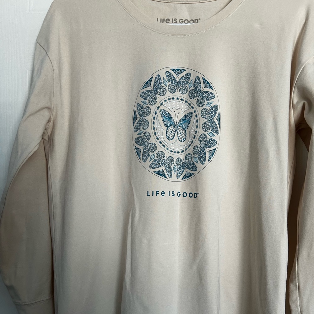 Life Is Good Beige Women's Shirt